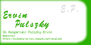 ervin pulszky business card